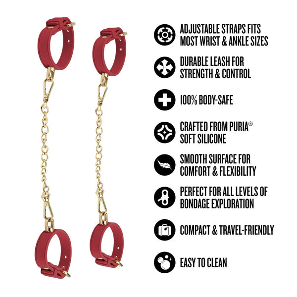 Temptasia Ardor Silicone Wrist & Ankle Restraints - Red