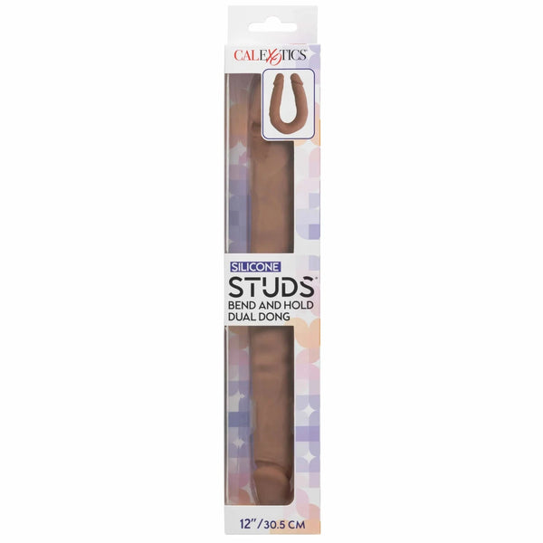 12" Bend and Hold Dual Dong - Brown