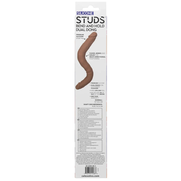 12" Bend and Hold Dual Dong - Brown