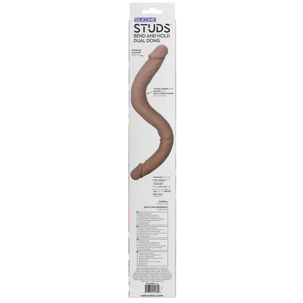 16" Bend and Hold Dual Dong - Brown