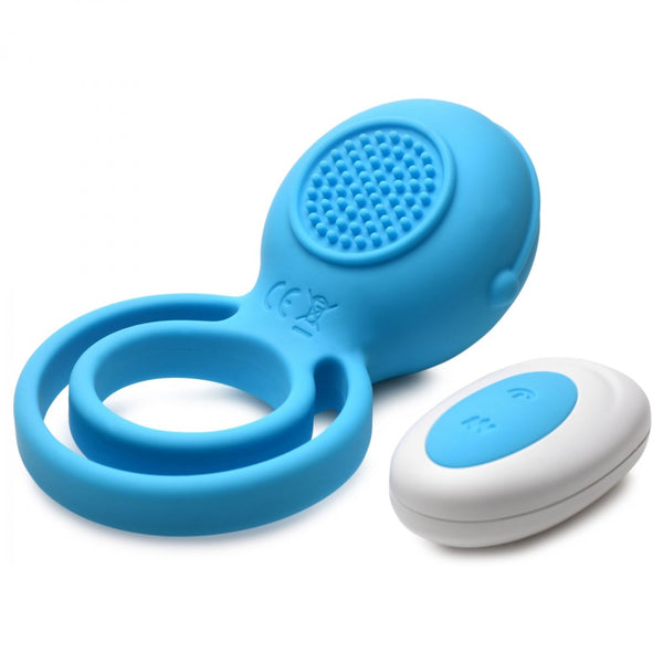Curve Novelties Gossip Love Loops 10X Silicone Rechargeable Cock Ring with Remote - Blue -  Extreme Toyz Singapore - https://extremetoyz.com.sg - Sex Toys and Lingerie Online Store - Bondage Gear / Vibrators / Electrosex Toys / Wireless Remote Control Vibes / Sexy Lingerie and Role Play / BDSM / Dungeon Furnitures / Dildos and Strap Ons  / Anal and Prostate Massagers / Anal Douche and Cleaning Aide / Delay Sprays and Gels / Lubricants and more...