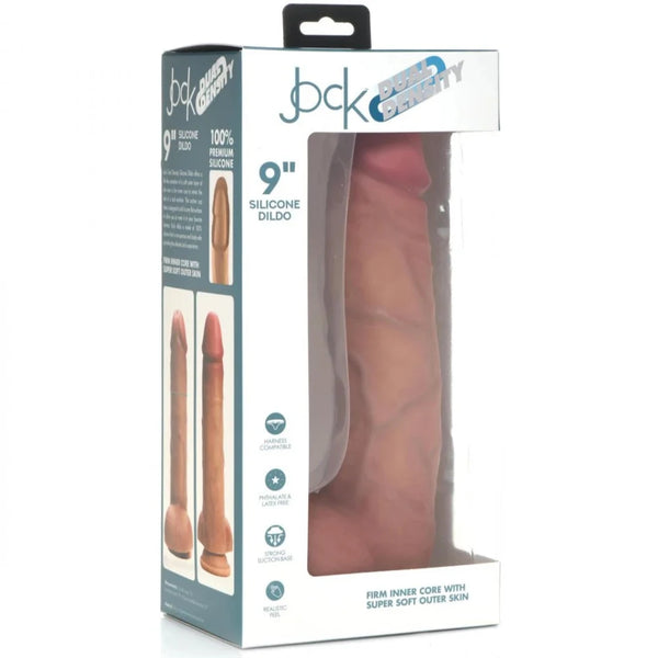 Jock Dual Density Silicone Dildo with Balls - 9"