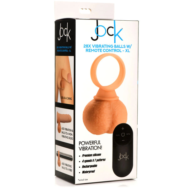 Jock 28X Vibrating Realistic Balls with Remote - 40mm