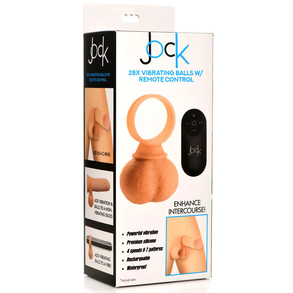 Jock 28X Vibrating Realistic Balls with Remote - 35mm
