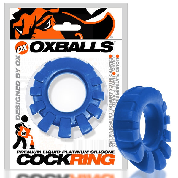 COCK-LUG Liquid Platinum Silicone Soft-Grip Cock Ring - Marine Blue