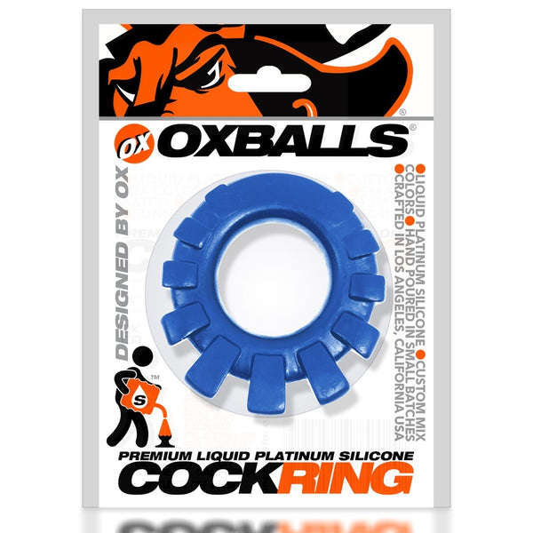 COCK-LUG Liquid Platinum Silicone Soft-Grip Cock Ring - Marine Blue