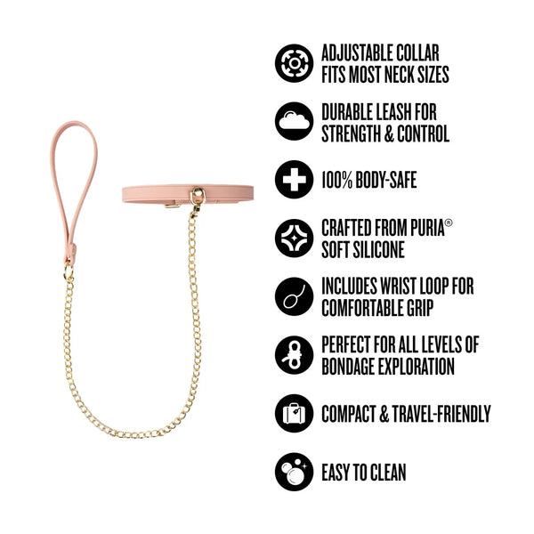 Temptasia Ardor Silicone Collar & Leash - Pink
