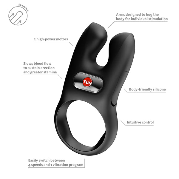 Nōs Classic Rechargeable Vibrating Cock Ring - Black