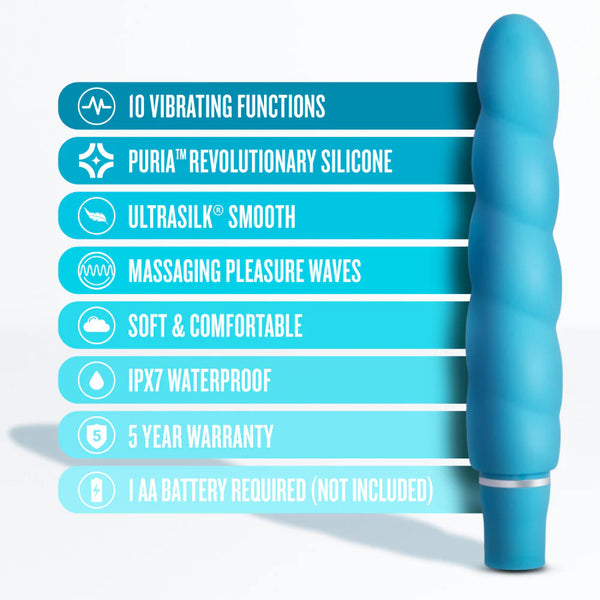 Luxe Anastasia Platinum-Cured Silicone Vibrator - Aqua