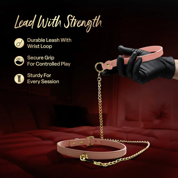 Temptasia Ardor Silicone Collar & Leash - Pink