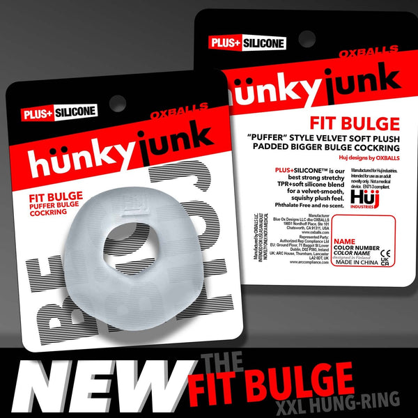 FIT BULGE Hung-Style Extra Thick Cock Ring  - Clear Steam