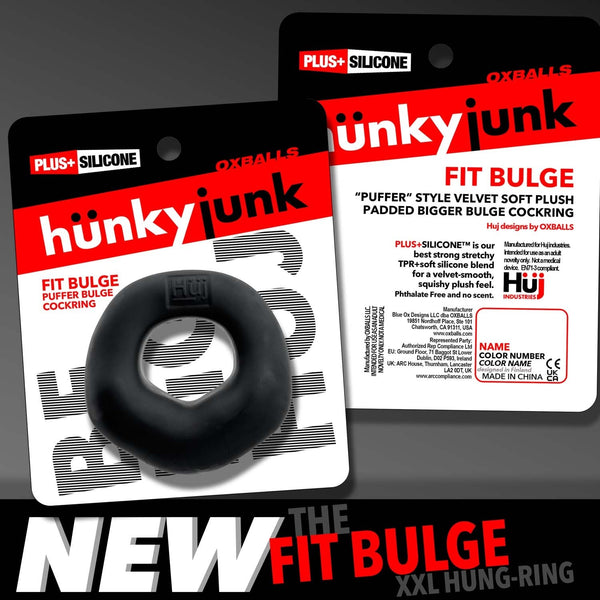 FIT BULGE Hung-Style Extra Thick Cock Ring  - Black Fog