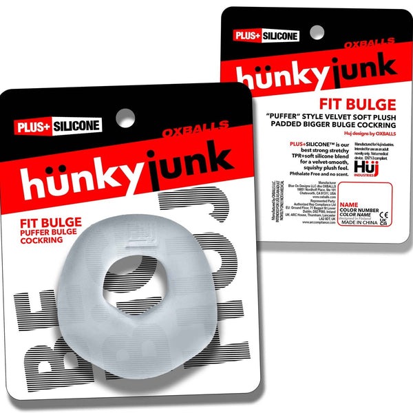 FIT BULGE Hung-Style Extra Thick Cock Ring  - Clear Steam