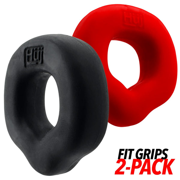 FIT GRIPS 2-Pack Ergo-Fit Cockrings - Black/Red