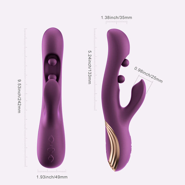 GEM App Controlled Wiggling Twin Balls Rabbit Vibrator