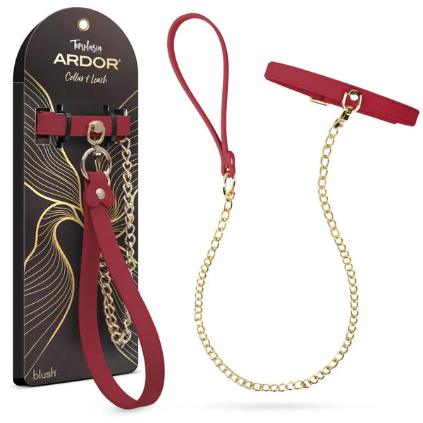 Temptasia Ardor Silicone Collar & Leash - Red