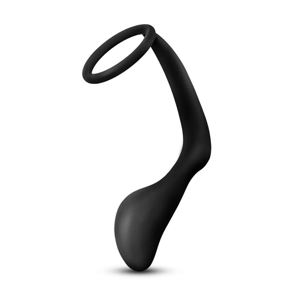 Anal Adventures Platinum Silicone Cock Ring Plug