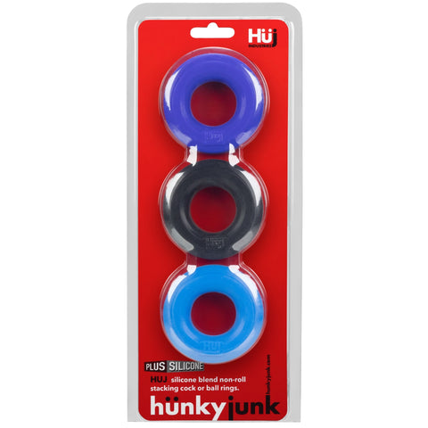 HUJ3 3-Pack No Roll C-Rings - Cobalt Multi