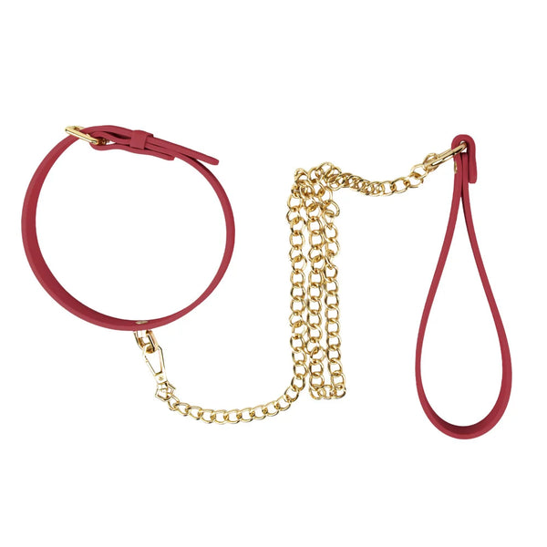 Temptasia Ardor Silicone Collar & Leash - Red
