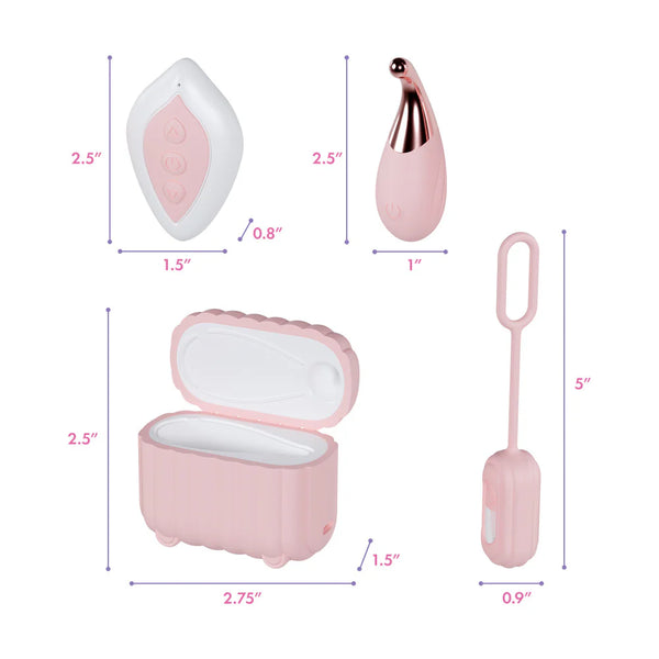 Play With Me Wanderlust 4 Piece Remote Control Vibrator Set with Charging Case