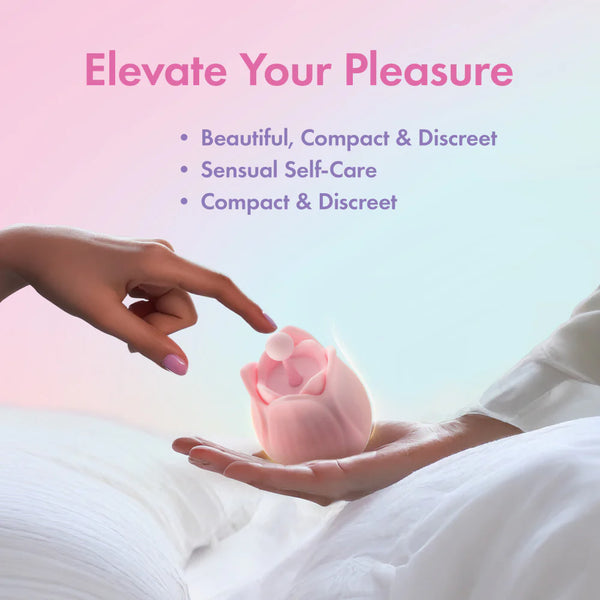 Play With Me Romantic Rose Rechargeable Vibrator With Rosebud Attachment Heads