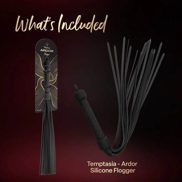 Temptasia Ardor Silicone Flogger - Black