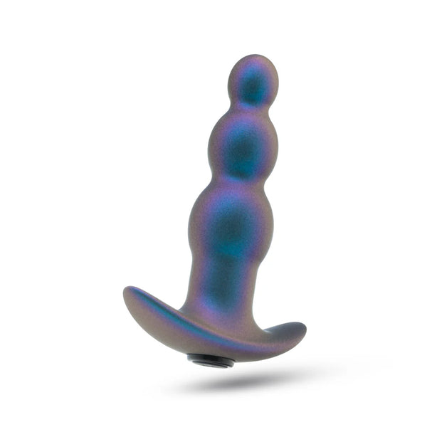 Anal Adventures Matrix The Expedition Platinum-Cured Rechargeable Vibrating Anal Plug With AnchorTech™ Base -Lunar Blue