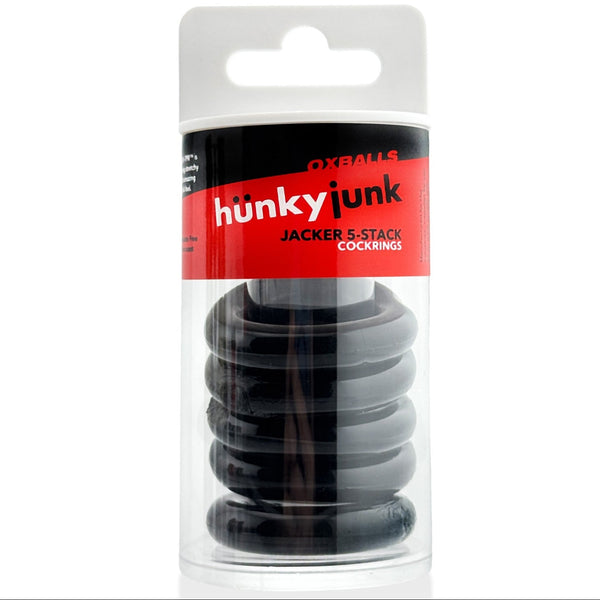 JACKER 5-STACK Mega Tube Pack Cockrings - Black