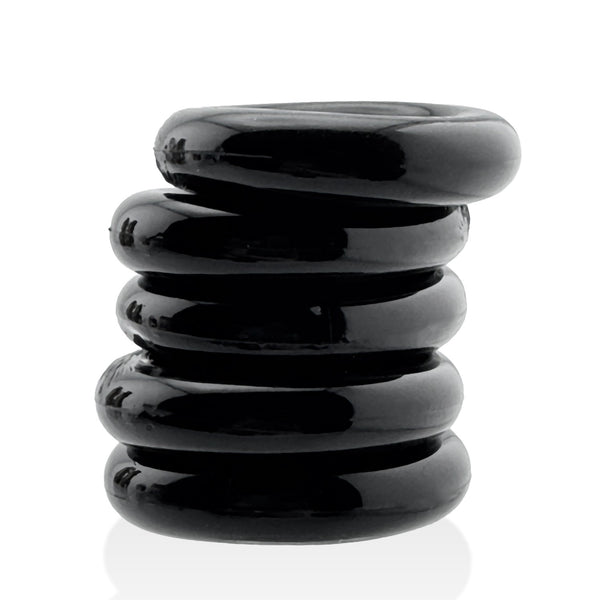 JACKER 5-STACK Mega Tube Pack Cockrings - Black