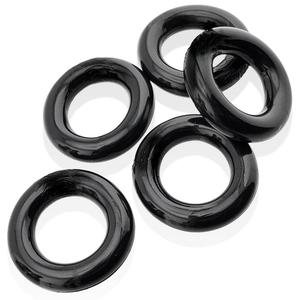 JACKER 5-STACK Mega Tube Pack Cockrings - Black