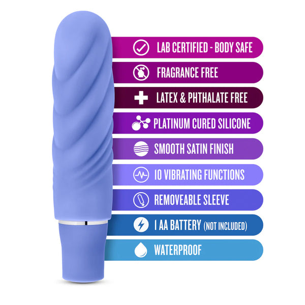 Luxe Nimbus Mini Platinum-Cured Silicone Vibrator - Periwinkle