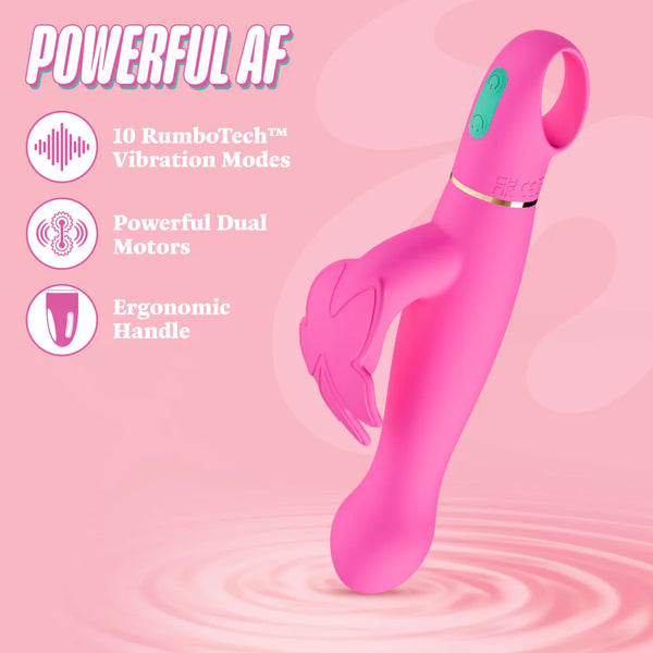 Aria Naughty AF Rumble Tech™ Rechargeable G-Spot & Clitoris Silicone Vibrator