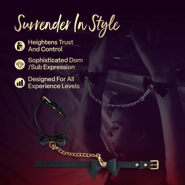 Temptasia Ardor Silicone Wrist & Ankle Restraints with Bow