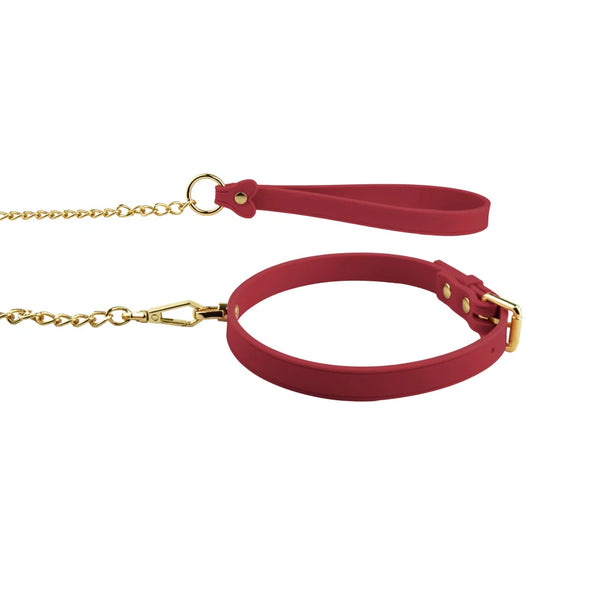 Temptasia Ardor Silicone Collar & Leash - Red