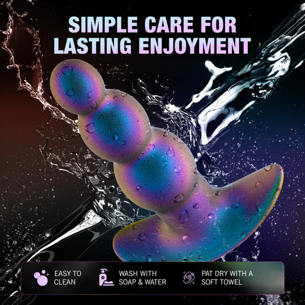 Anal Adventures Matrix The Expedition Platinum-Cured Rechargeable Vibrating Anal Plug With AnchorTech™ Base -Lunar Blue