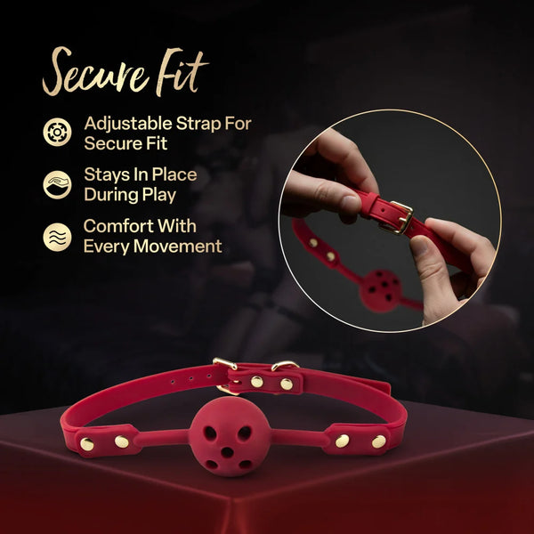 Temptasia Ardor Breathable Silicone Ball Gag - Red