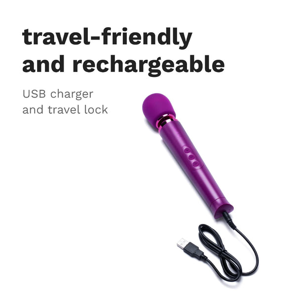 Petite Rechargeable Wand Massager - Dark Cherry