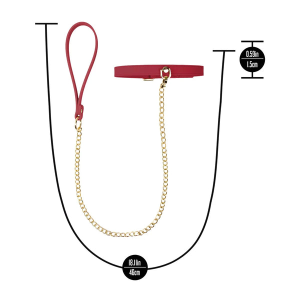 Temptasia Ardor Silicone Collar & Leash - Red