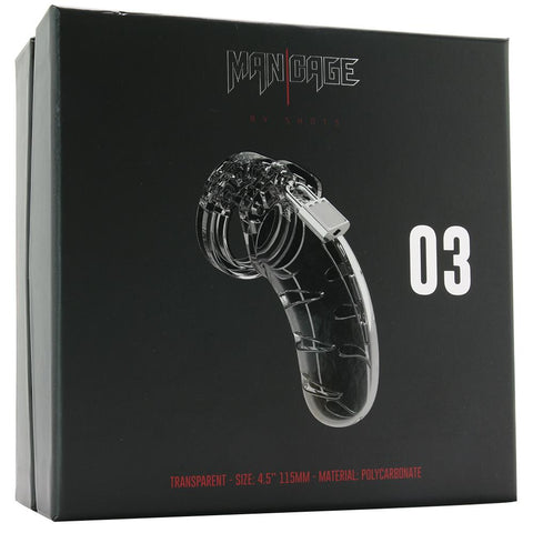 MANCAGE 4.5" Model 03 Chastity Cock Cage - Clear
