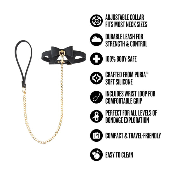 Temptasia Ardor Silicone Collar & Leash with Bow