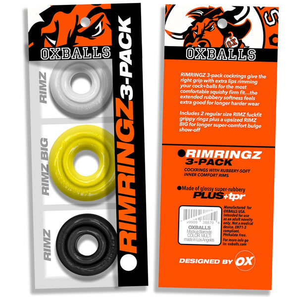 RIMRINGZ flexTPR™ Softlips Multi Size 3-Pack Cockrings - Shockwave