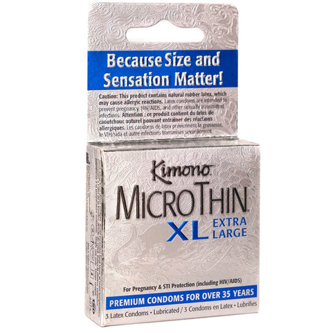 Microthin XL Lubricated Condoms - 3 Pack