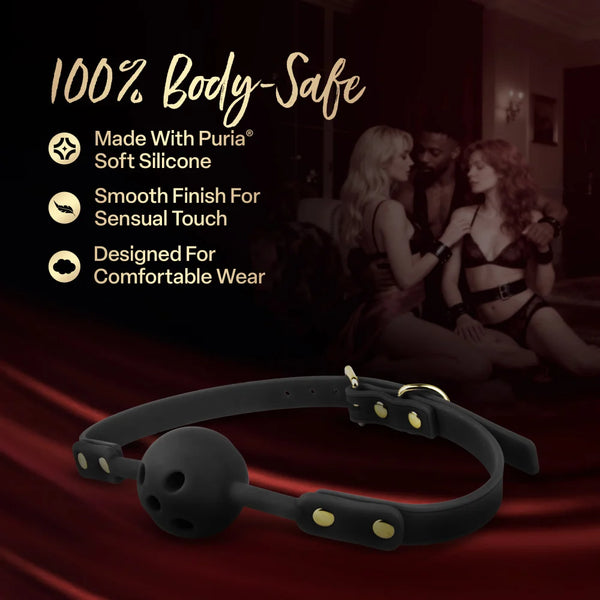 Temptasia Ardor Breathable Silicone Ball Gag - Black