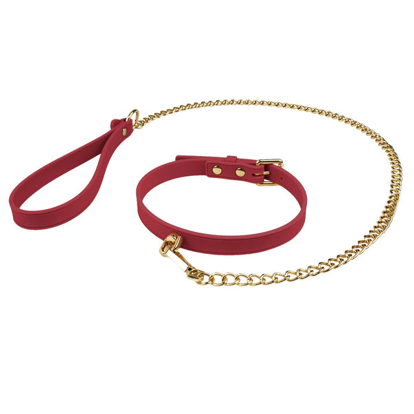 Temptasia Ardor Silicone Collar & Leash - Red
