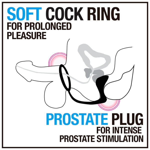 Anal Adventures Platinum Silicone Cock Ring Plug