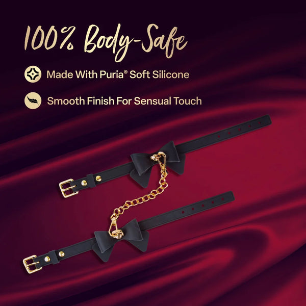 Temptasia Ardor Silicone Wrist & Ankle Restraints with Bow