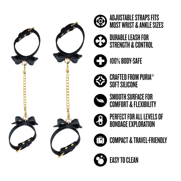Temptasia Ardor Silicone Wrist & Ankle Restraints with Bow