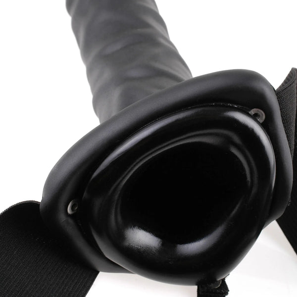 Fetish Fantasy Series 8" Vibrating Hollow Strap-On - Black