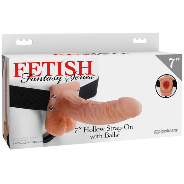 Fetish Fantasy Series 7" Hollow Strap-On with Balls - Light