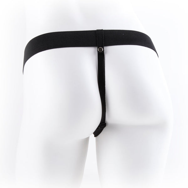 Fetish Fantasy Series 9" Vibrating Hollow Strap-On with Balls - Brown